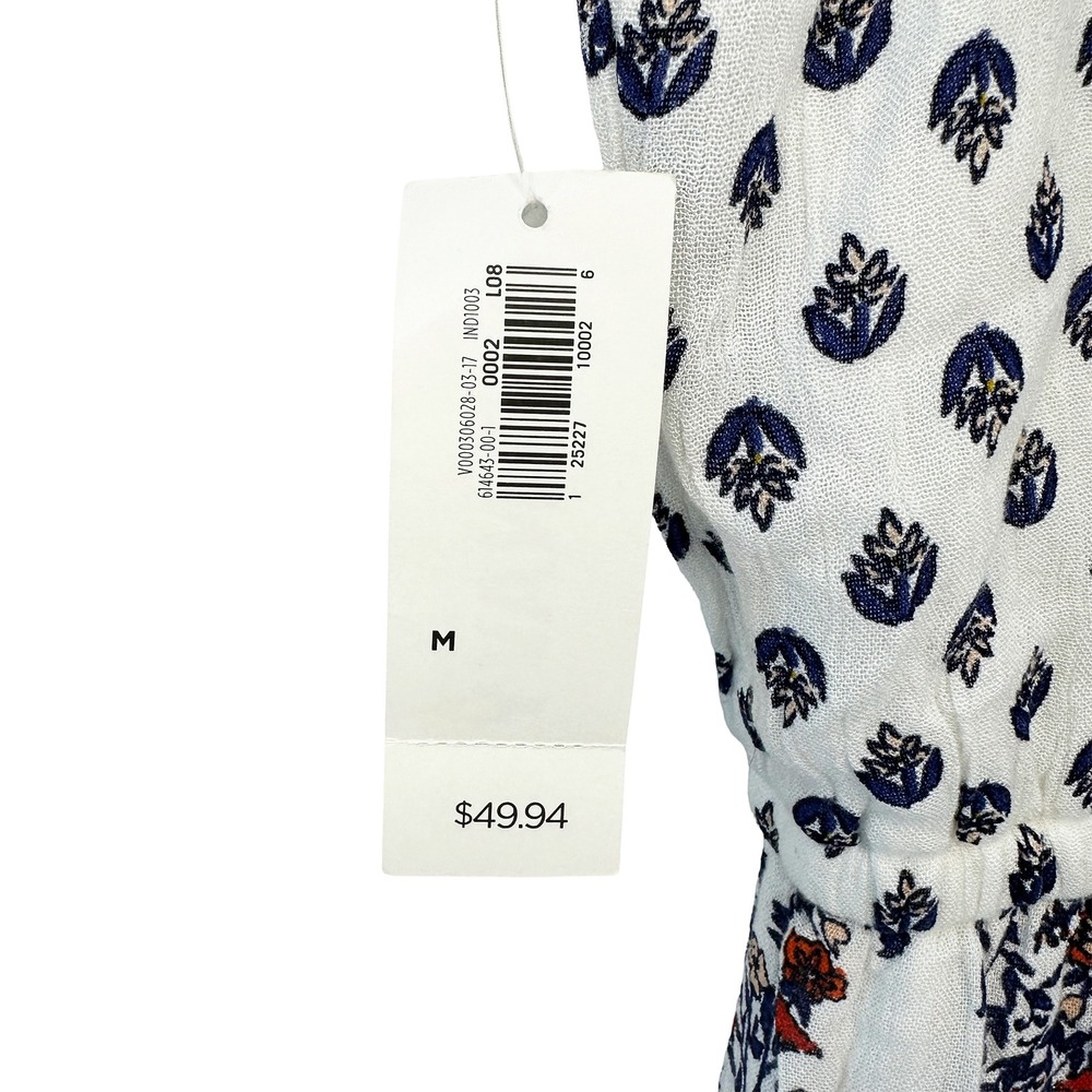 OLD NAVY Boho Floral Paisley Tiered Sleeveless Maxi Dress NWT • M • white, blue - Picture 6 of 9